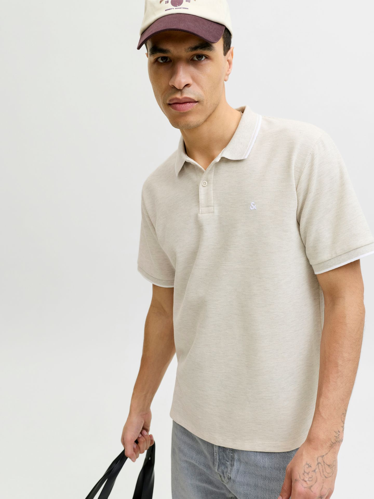 Jack & Jones JJEAUSTIN POLO SS NOOS Antique White/Play & Melange 2900168172015