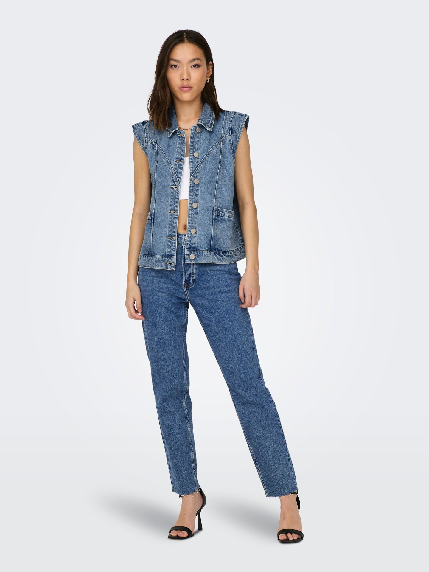 Only ONLKENNEDY SL DNM WAISTCOAT BJ NOOS Medium Blue Denim 2900153448057