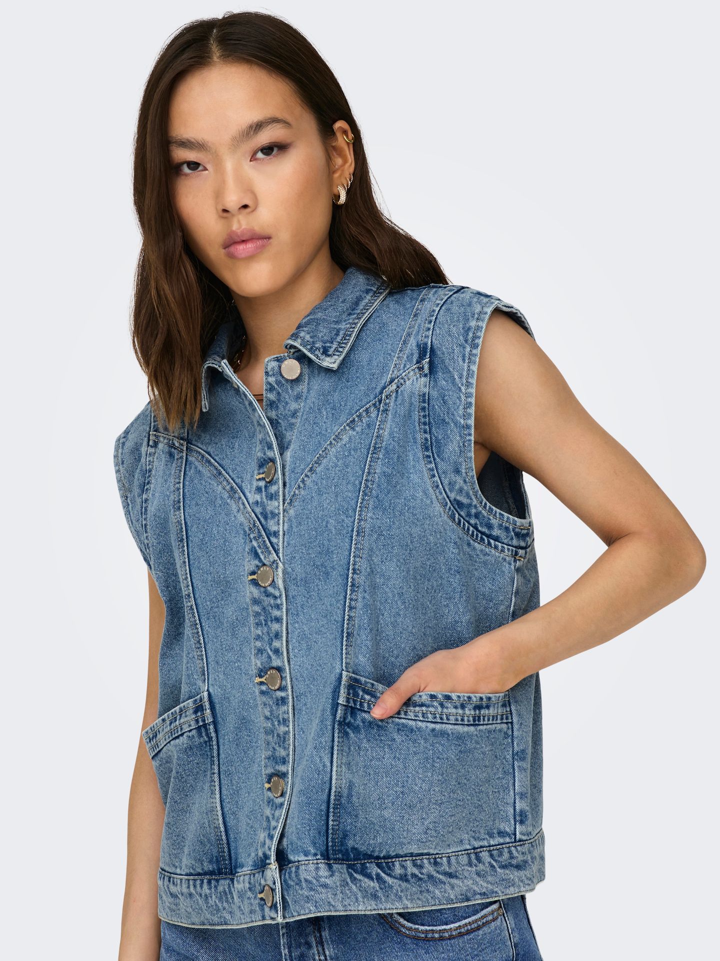 Only ONLKENNEDY SL DNM WAISTCOAT BJ NOOS Medium Blue Denim 2900153448057