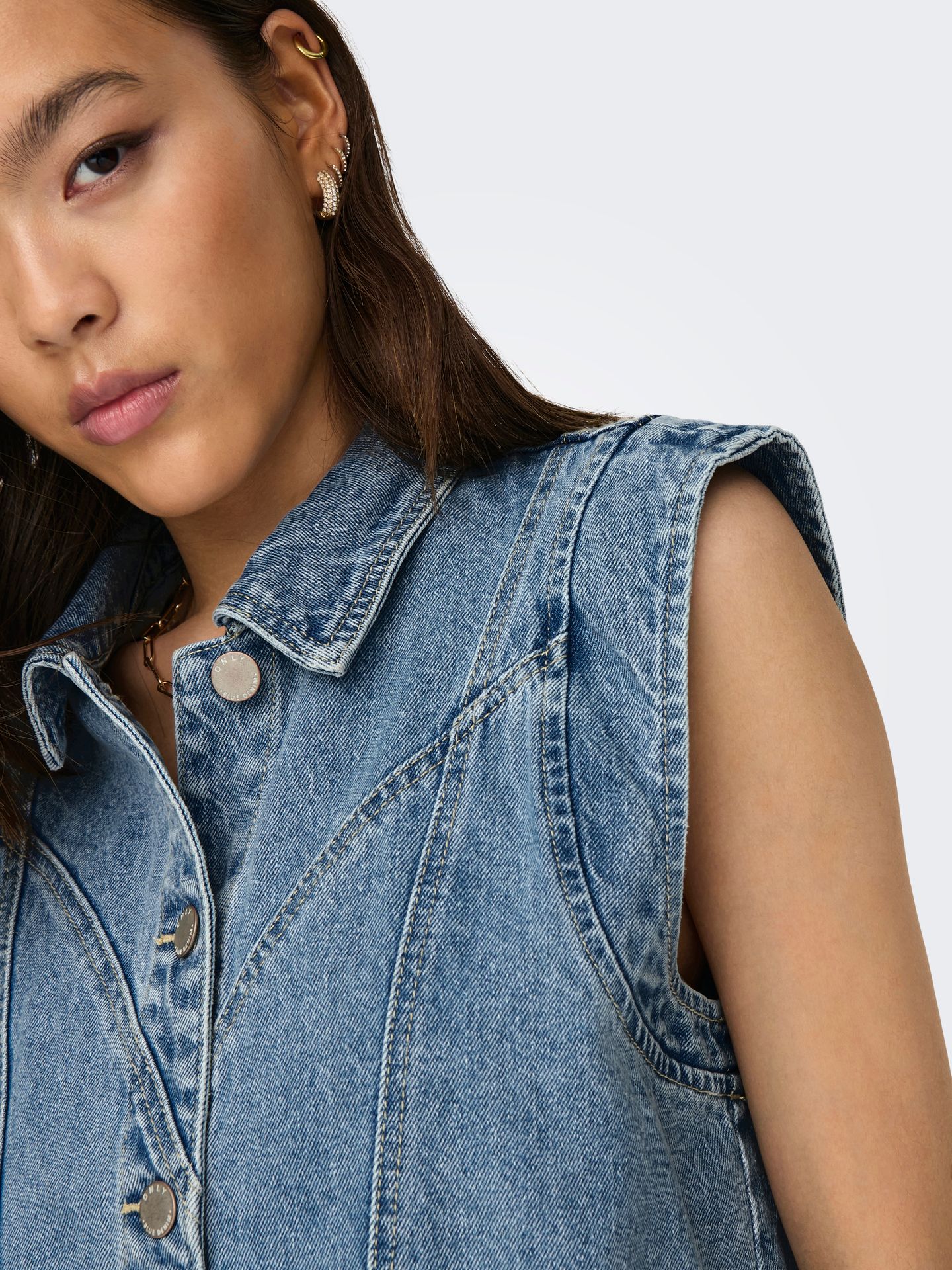 Only ONLKENNEDY SL DNM WAISTCOAT BJ NOOS Medium Blue Denim 2900153448057