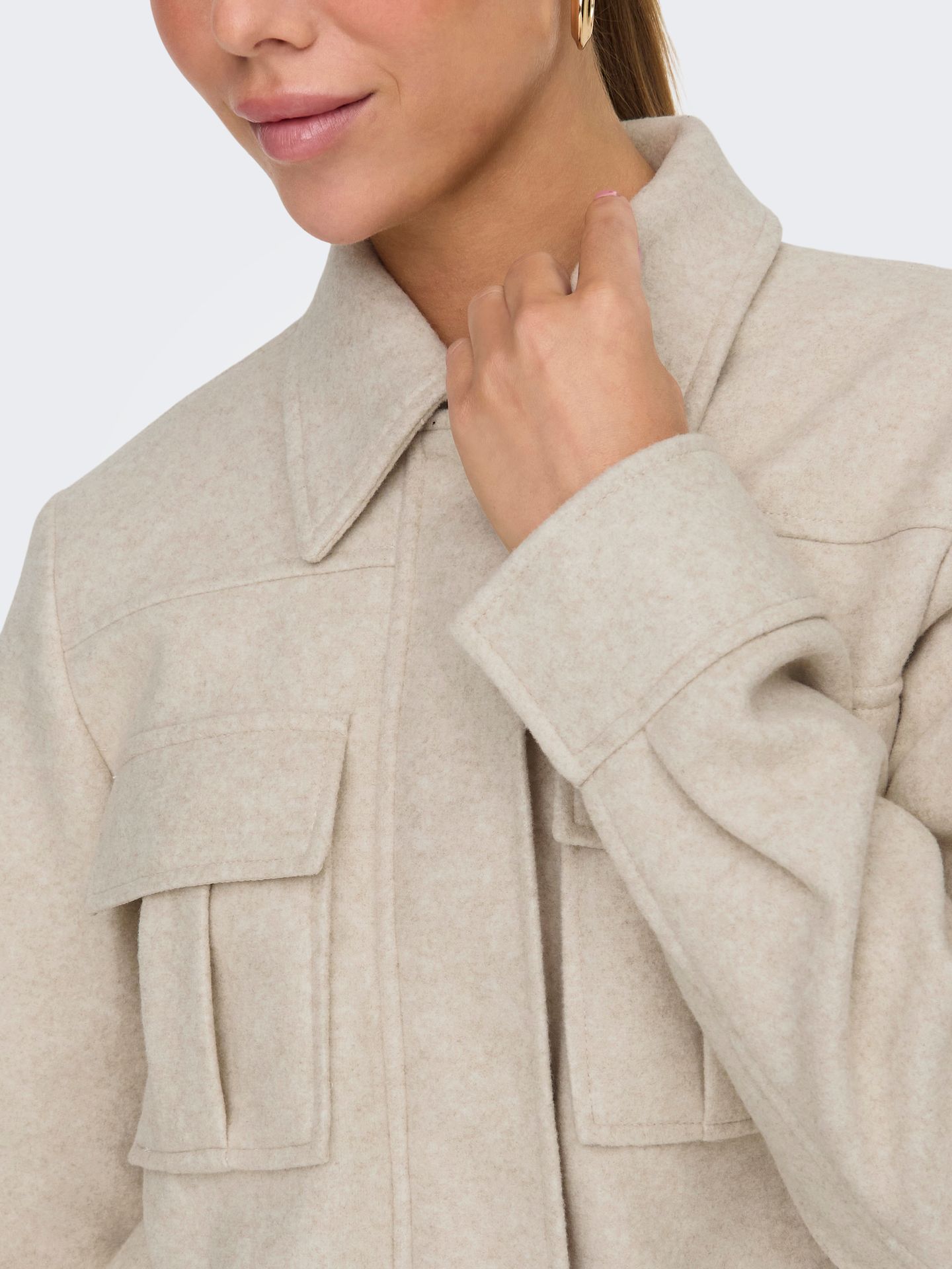 Only ONLNANCY LIFE SHORT CARGO JACKET CC Pumice Stone/Melange 2900153454027 Only ONLNANCY LIFE SHORT CARGO JACKET CC Pumice Stone/Melange 2900153454027