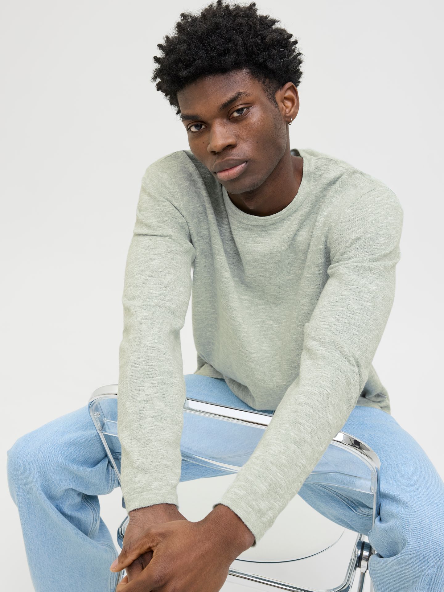 Jack & Jones JJESUMMER KNIT CREW NECK SN Iceberg Green/w. White 2900153456052 Jack & Jones JJESUMMER KNIT CREW NECK SN Iceberg Green/w. White 2900153456052