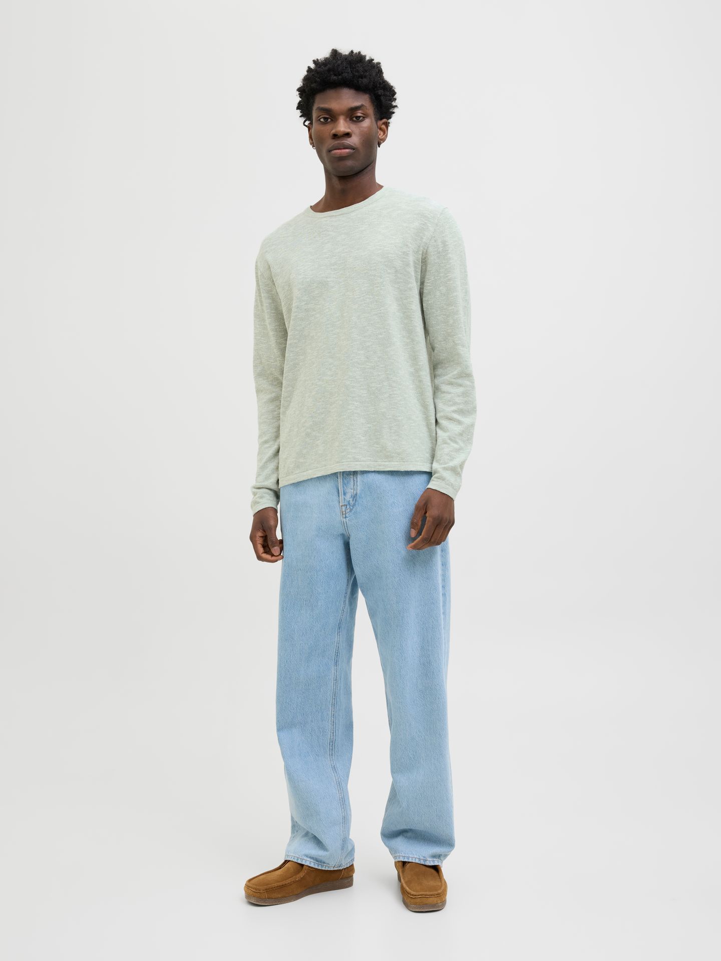 Jack & Jones JJESUMMER KNIT CREW NECK SN Iceberg Green/w. White 2900153456052 Jack & Jones JJESUMMER KNIT CREW NECK SN Iceberg Green/w. White 2900153456052