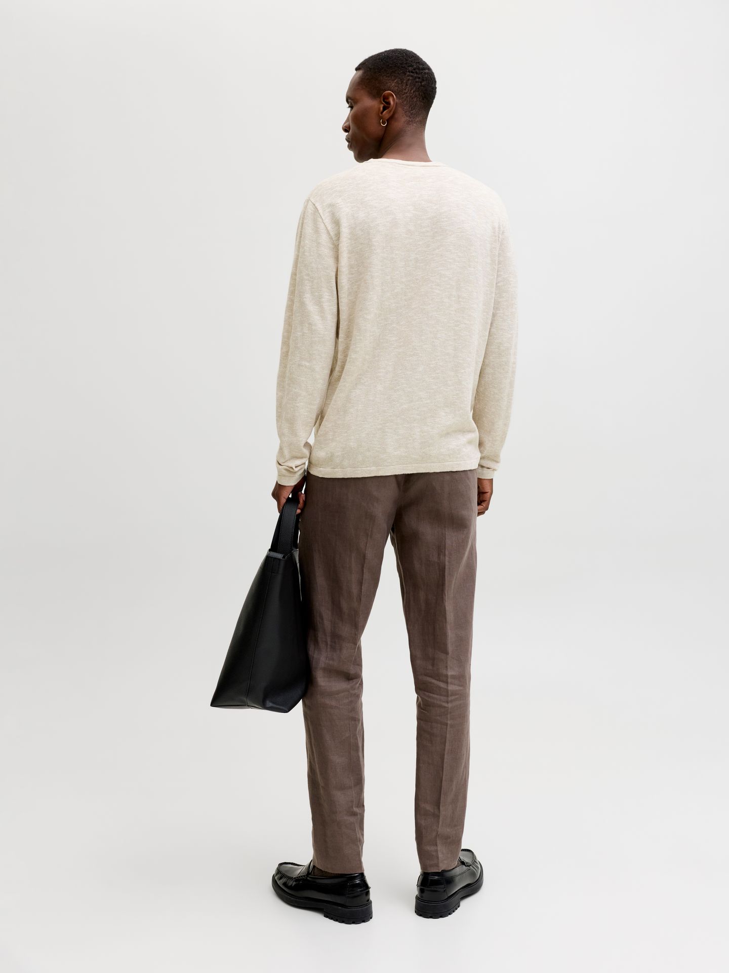 Jack & Jones JJESUMMER KNIT CREW NECK SN String/w. White 2900162853057