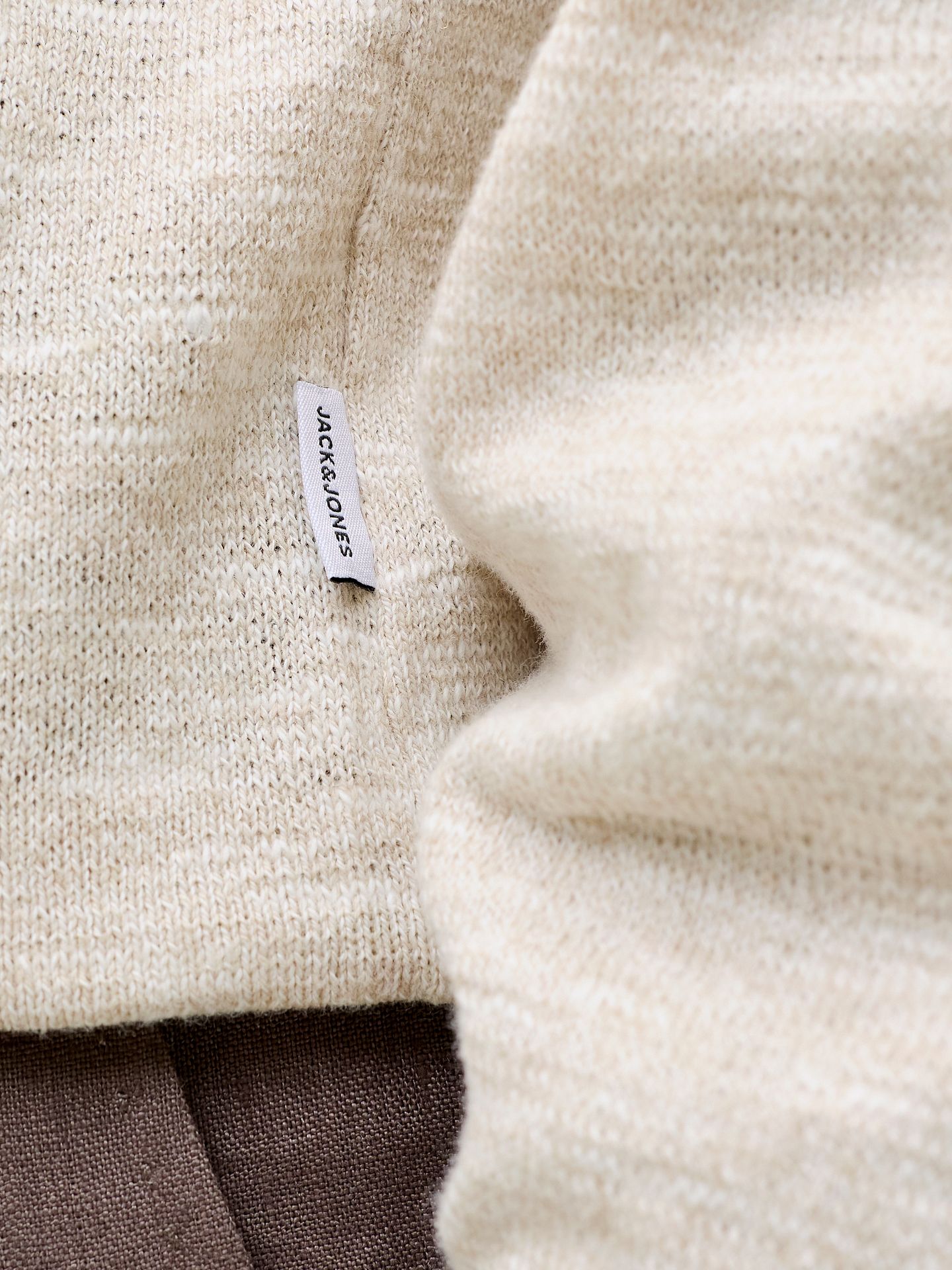 Jack & Jones JJESUMMER KNIT CREW NECK SN String/w. White 2900162853057