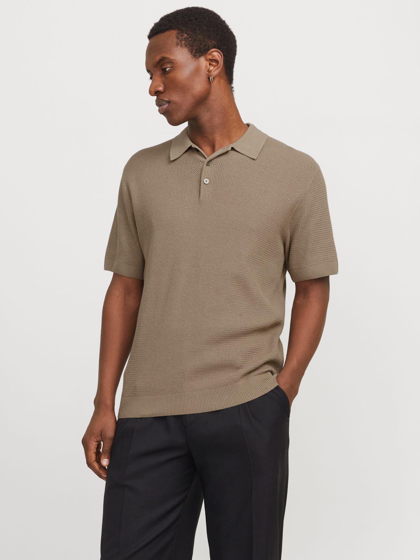 Jack & Jones JPRCCCOOPER KNIT POLO SS SN Greige 2900153472038