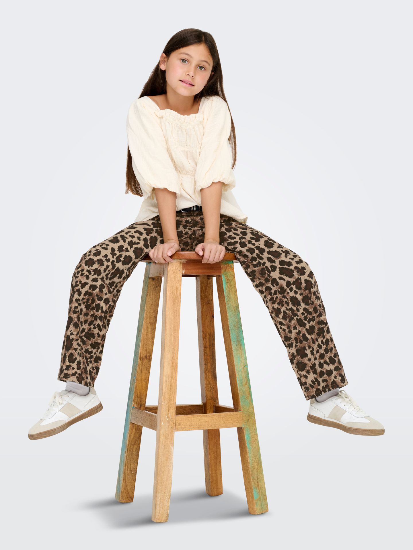 Kids Only KOGGIANNA-MADISON WIDE PANT CS PNT Light Taupe/W BLACK LEO 2900153510044