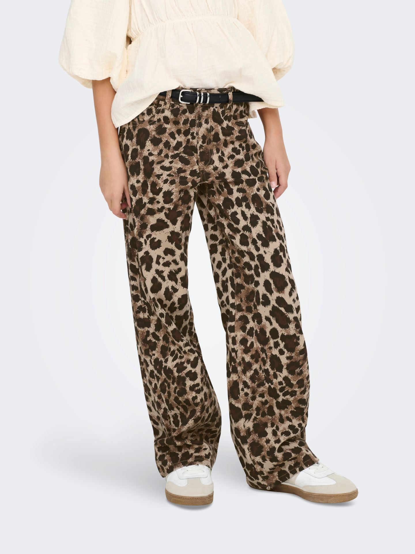 Kids Only KOGGIANNA-MADISON WIDE PANT CS PNT Light Taupe/W BLACK LEO 2900153510044