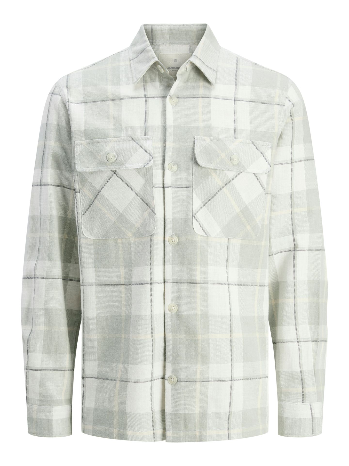 Jack & Jones JPRCCRAYMOND SPRING CHECK OVERSHIRT Aqua Gray 2900153514011