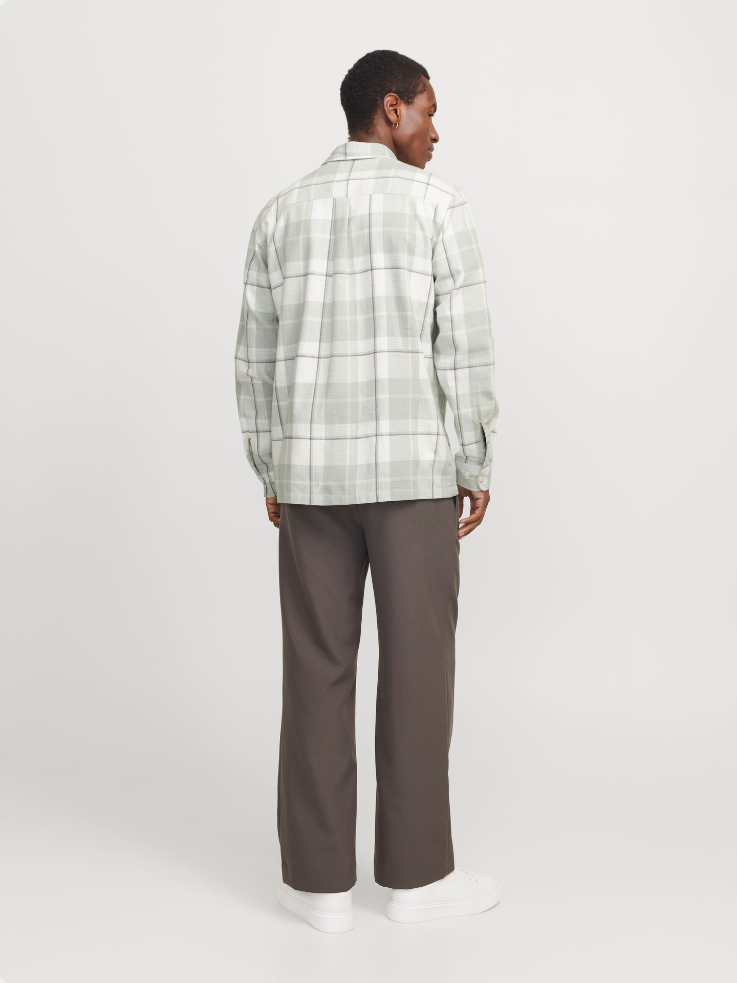 Jack & Jones JPRCCRAYMOND SPRING CHECK OVERSHIRT Aqua Gray 2900153514042