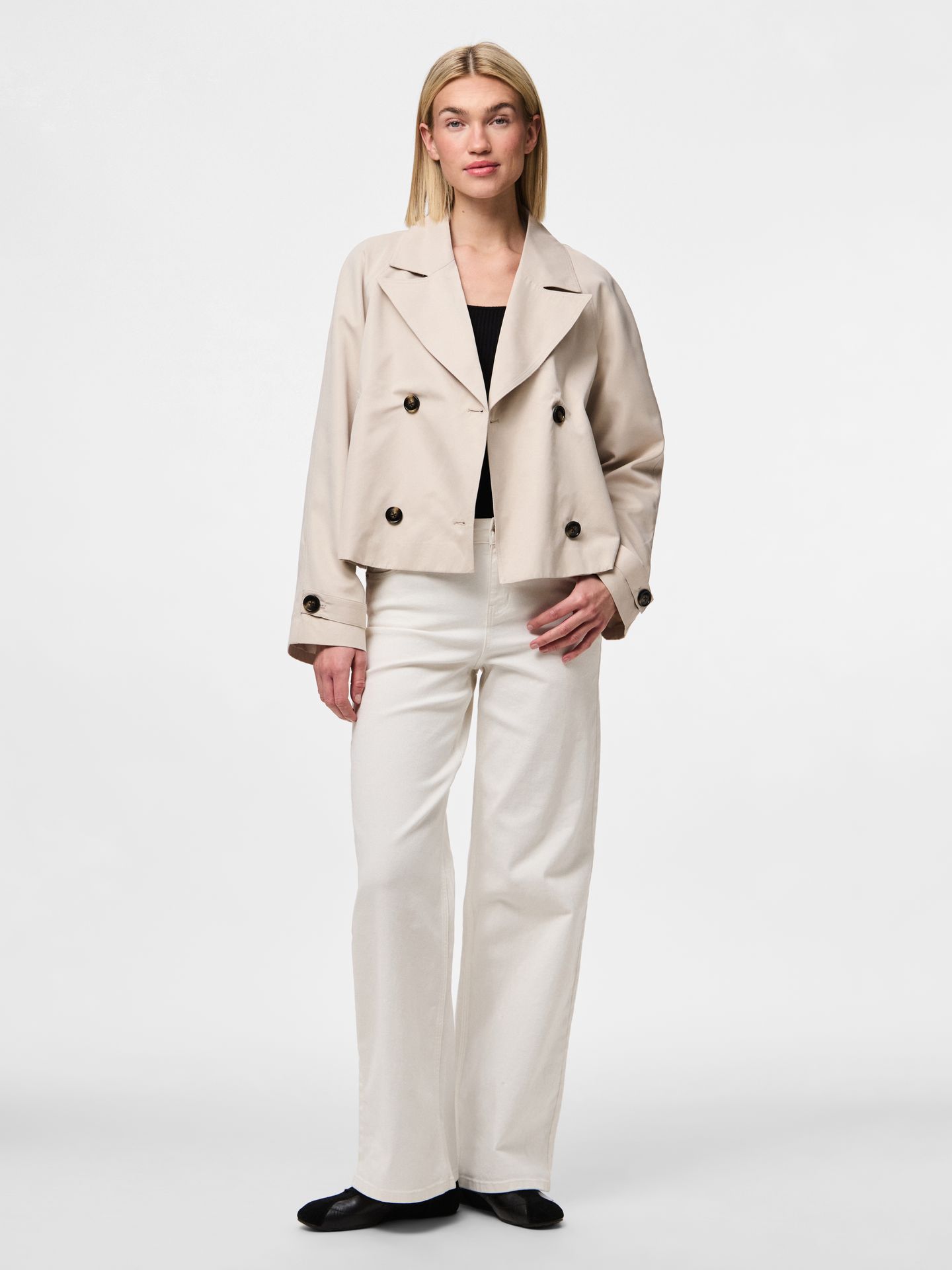 Pieces PCSCARLETT LS SHORT TRENCHCOAT NOOS Silver Gray 2900153516015 Pieces PCSCARLETT LS SHORT TRENCHCOAT NOOS Silver Gray 2900153516015