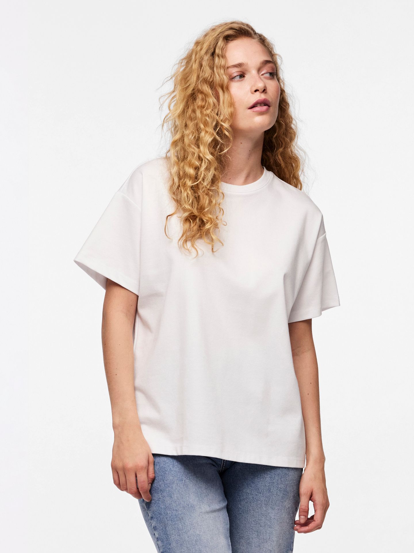 Pieces PCSKYLAR SS OVERSIZED TEE JRS NOOS Bright White 2900153525055