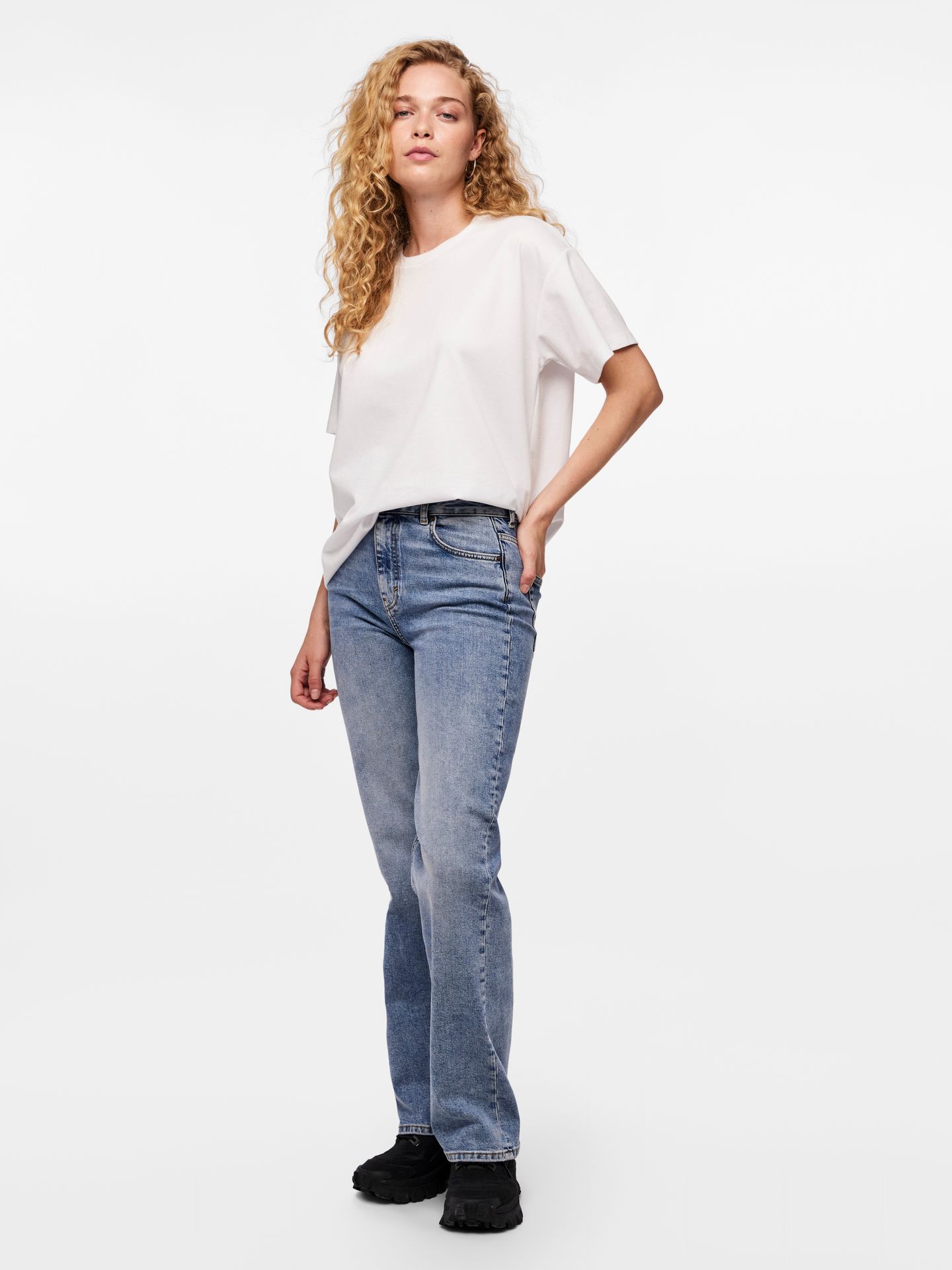 Pieces PCSKYLAR SS OVERSIZED TEE JRS NOOS Bright White 2900153525031