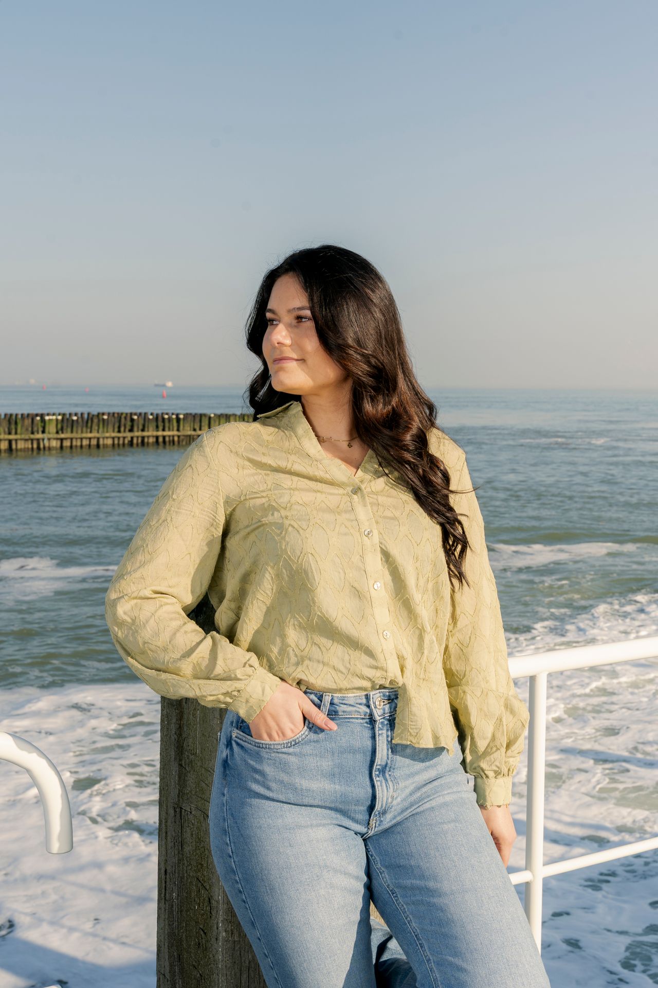 Only ONLNOA LS V-NECK SHIRT WVN Elm 2900153534019