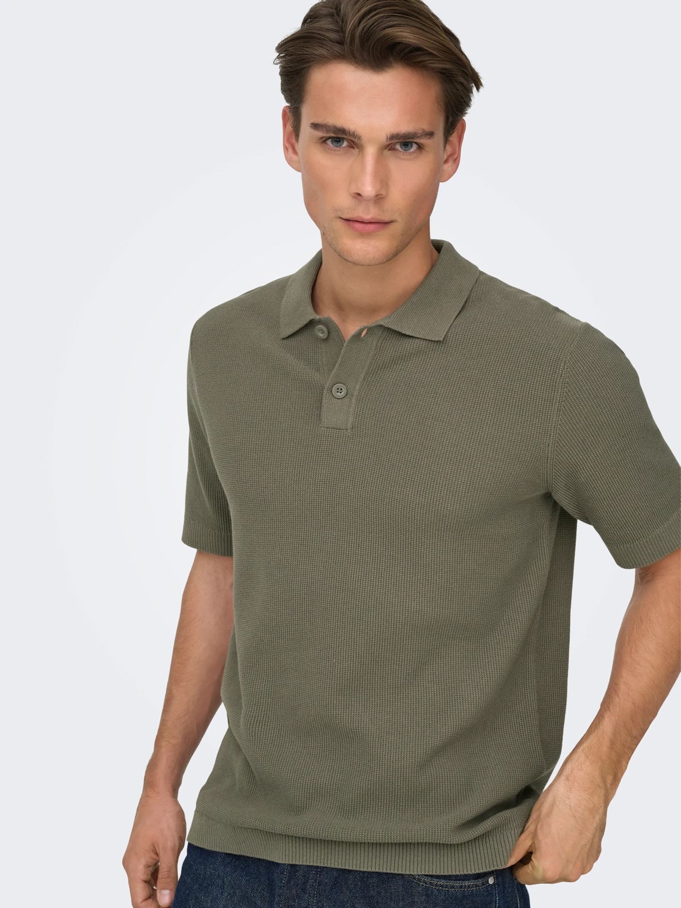 Only & Sons ONSMOON REG 12 SS POLO KNIT Bungee Cord 2900163538014