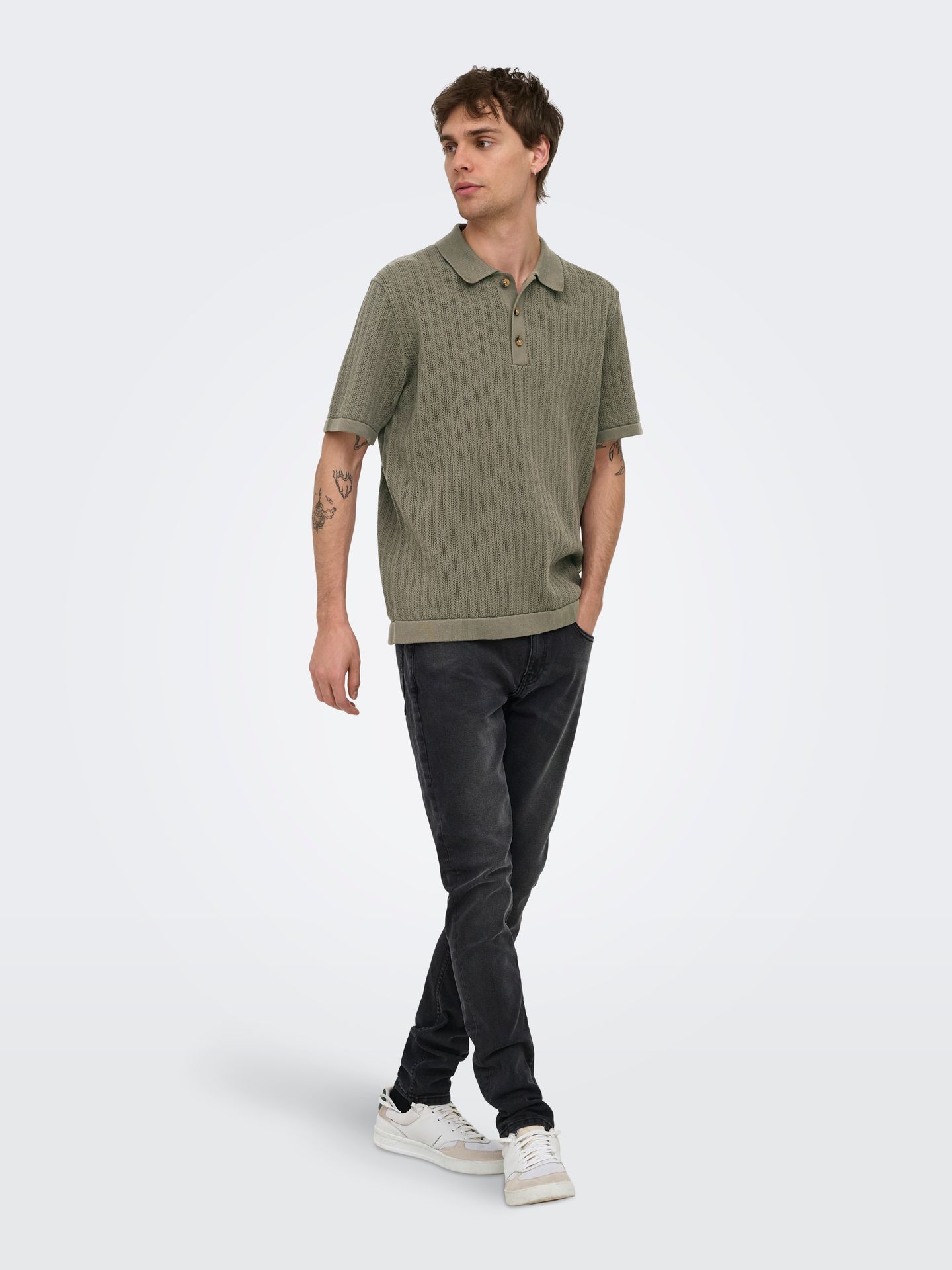 Only & Sons ONSMOON REG 12 SS POLO KNIT Bungee Cord 2900163538014