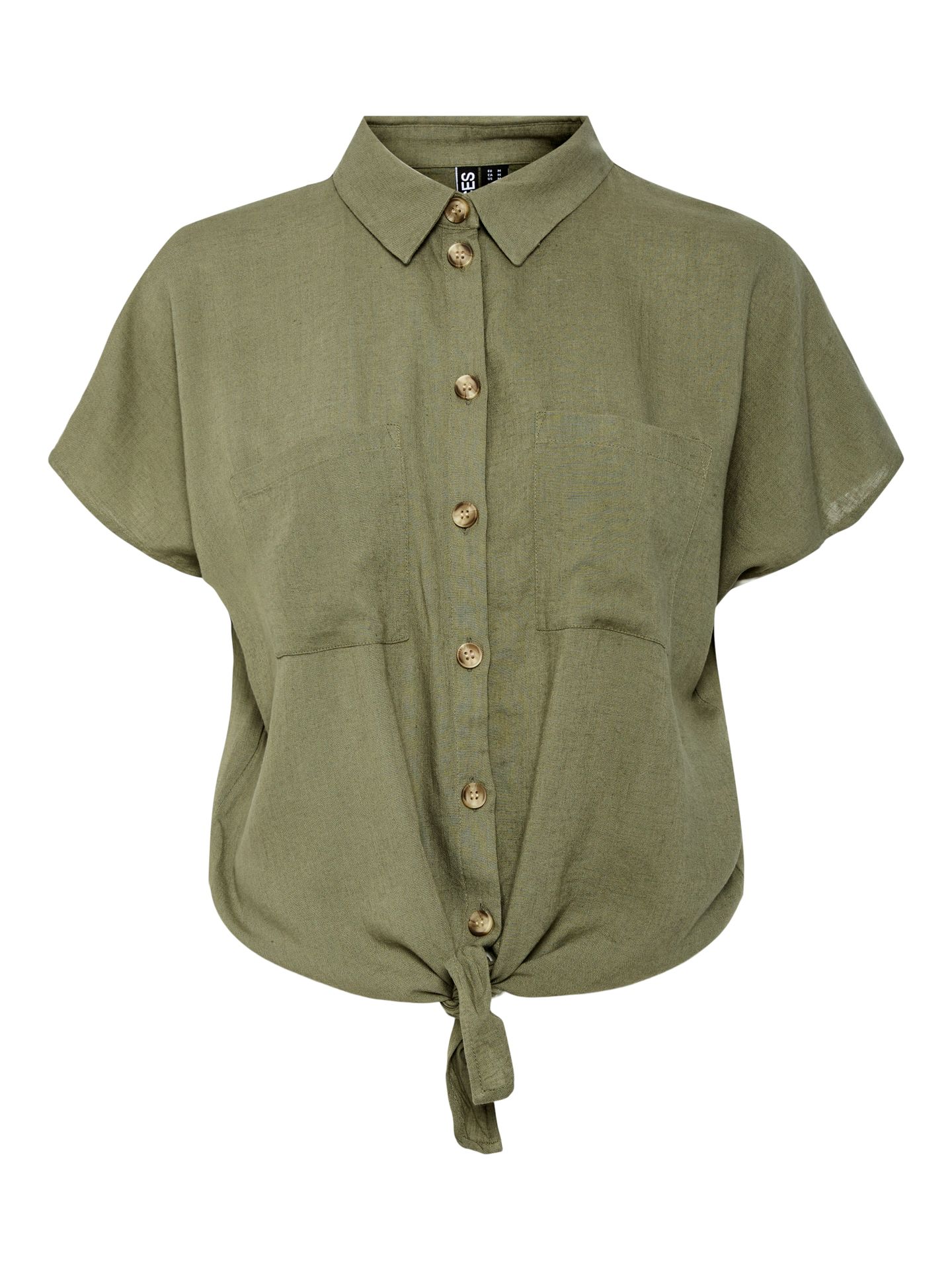 Pieces PCPIA SS TIE SHIRT WVN NOOS Deep Lichen Green 00111681-EKA26011400001104