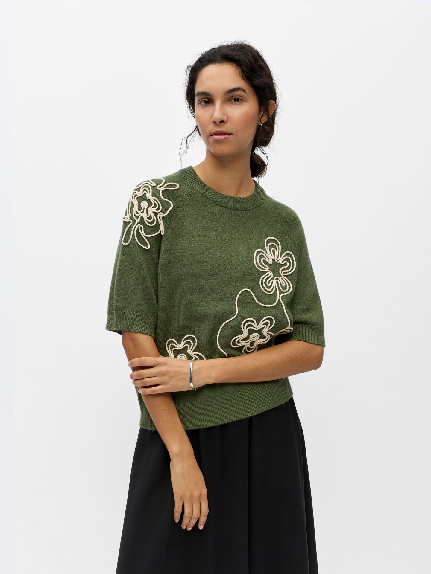 Object OBJLANEY RUBIN SS PULLOVER NOOS Bronze Green/Sandshell wild flower 2900167248018