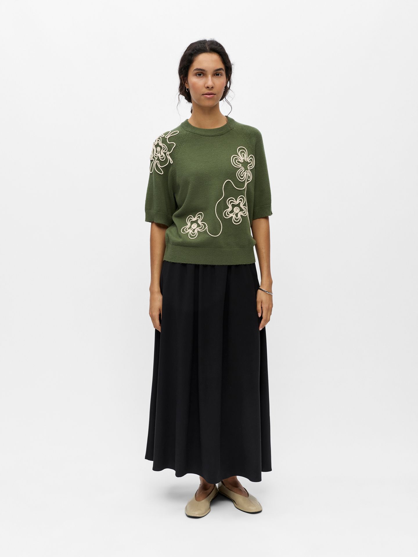 Object OBJLANEY RUBIN SS PULLOVER NOOS Bronze Green/Sandshell wild flower 2900167248018