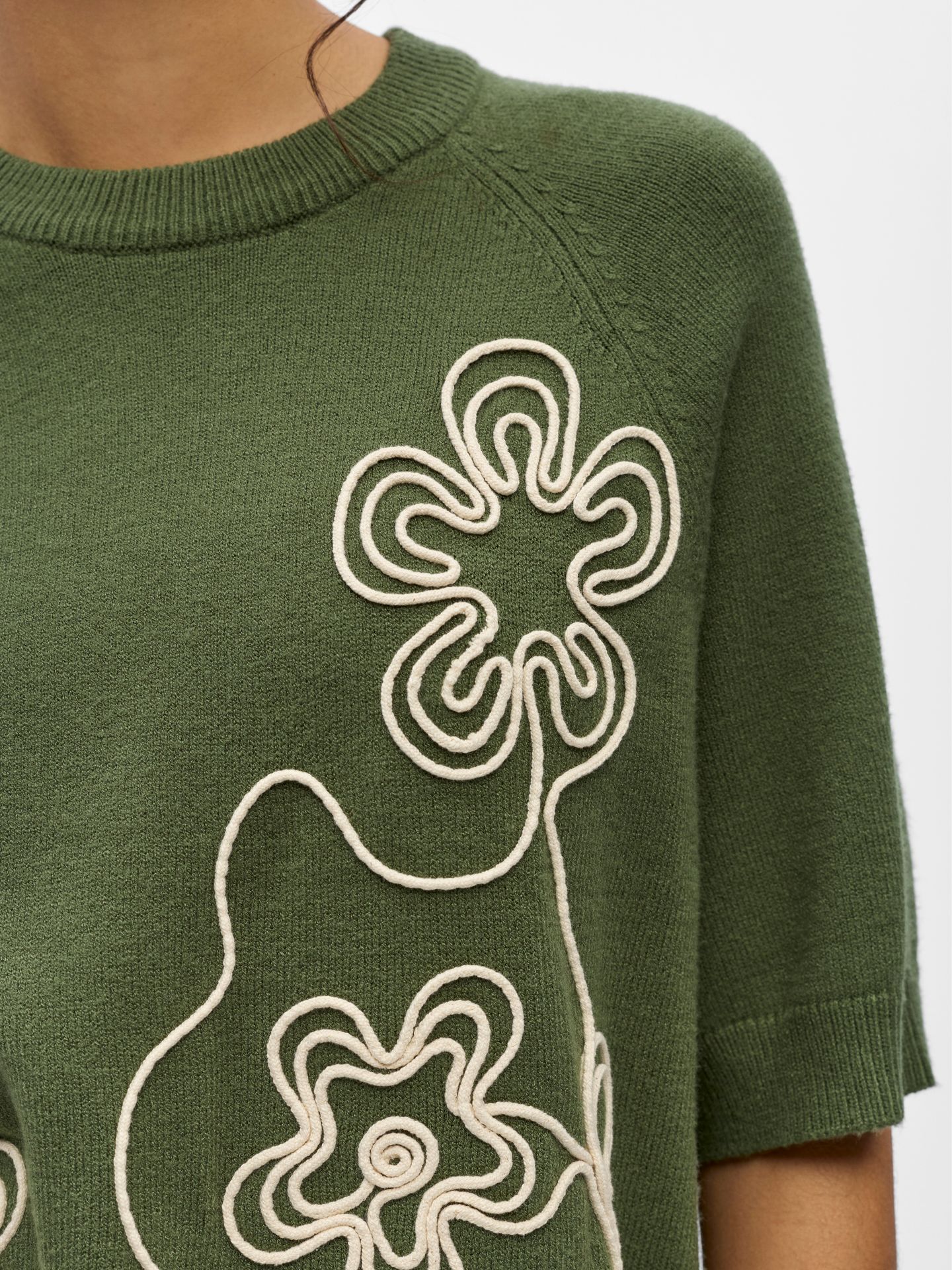 Object OBJLANEY RUBIN SS PULLOVER NOOS Bronze Green/Sandshell wild flower 2900167248018