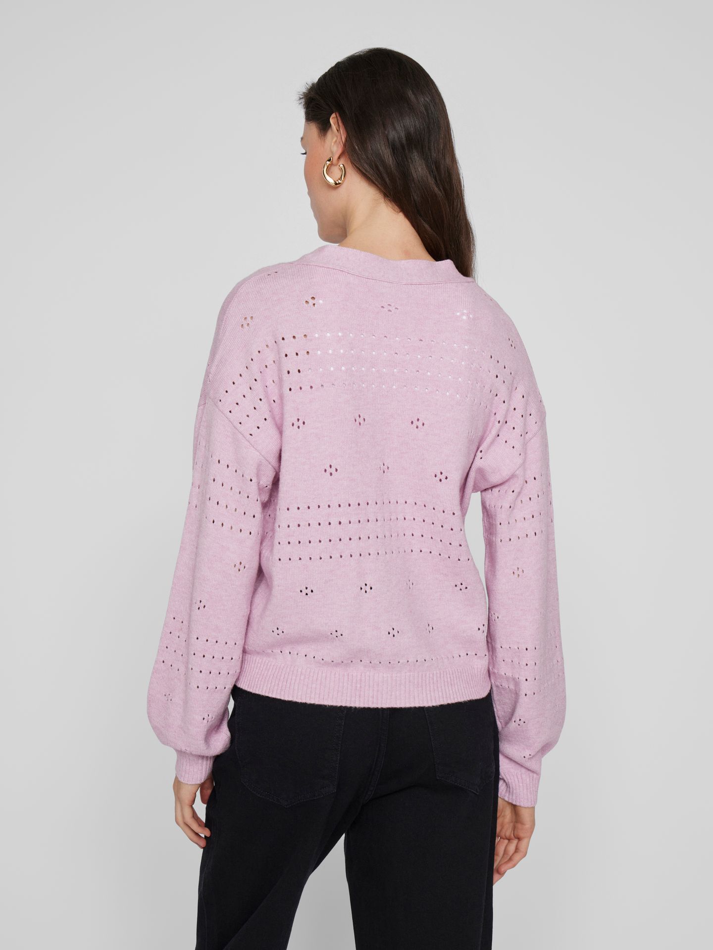 vila VIRIL V-NECK L/S KNIT CARDIGAN - NO Winsome Orchid/MELANGE 2900153592019