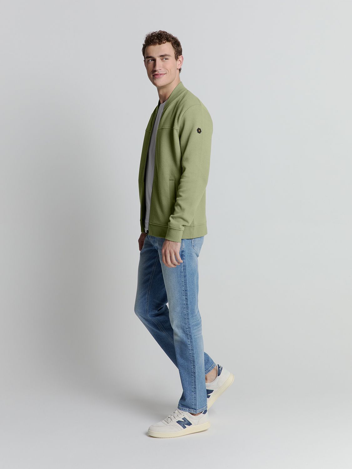No Excess Sweater Full Zipper Jacquard Mix Bomber 177 light army 00111701-EKA14000100000071
