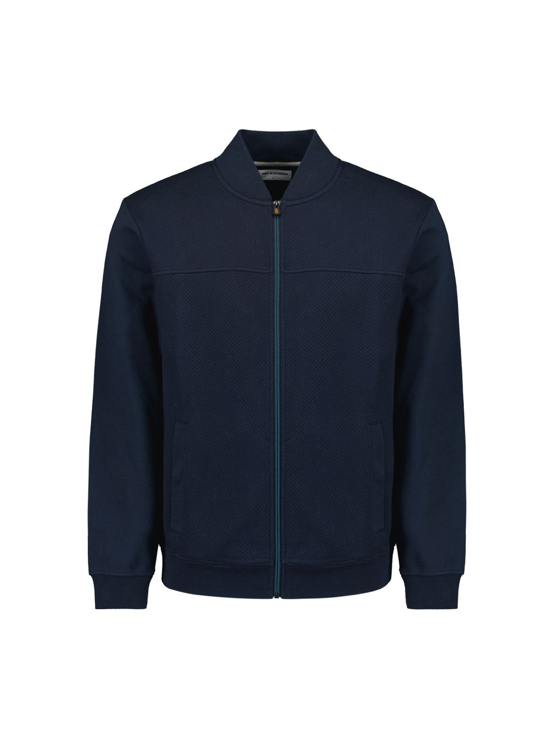 No Excess Sweater Full Zipper Jacquard Mix Bomber 096 deep blue 00111701-EKA14000100000092