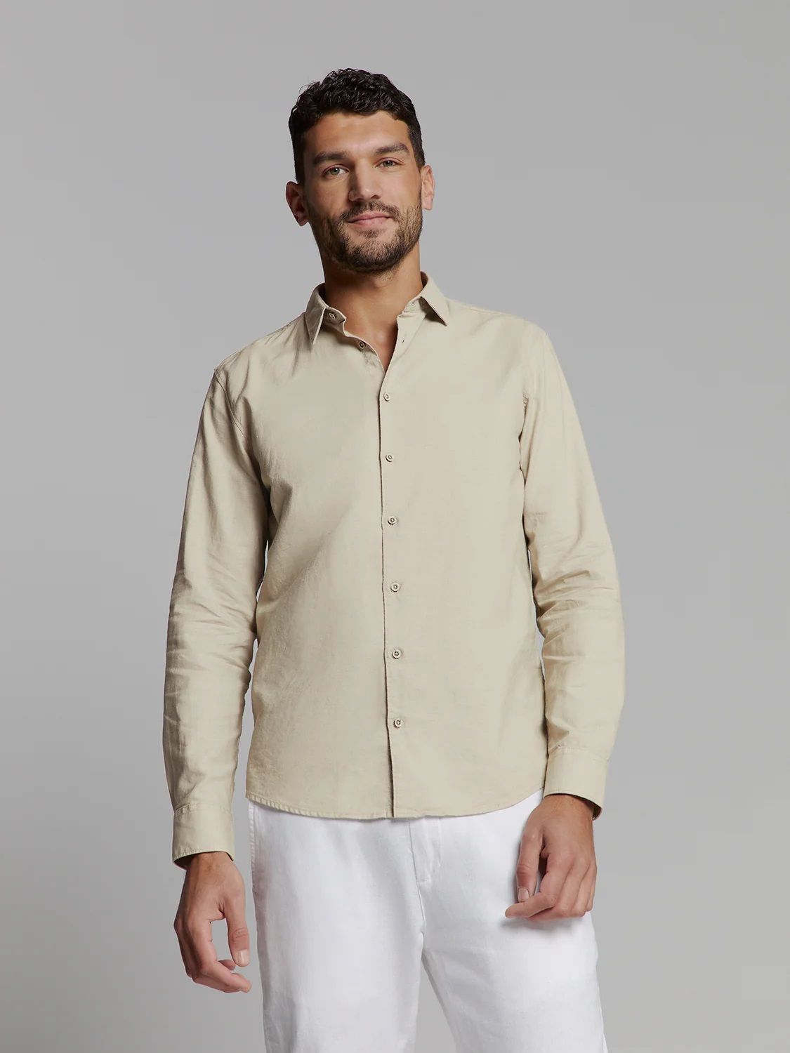 No Excess Shirt Solid With Linen 310 light desert 2900153605047