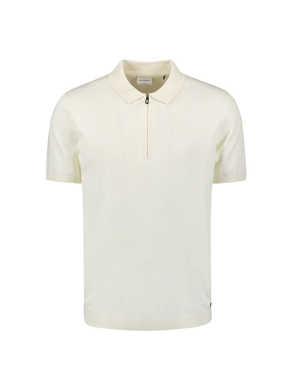 No Excess Pullover Short Sleeve Polo Zip Solid 011 offwhite 2900153608086