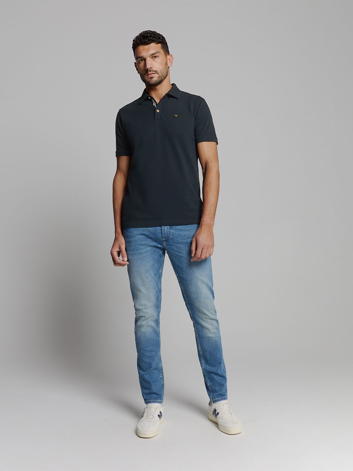 No Excess Polo Pique Garment Dyed 078 night 00111721-EKA14000100000065