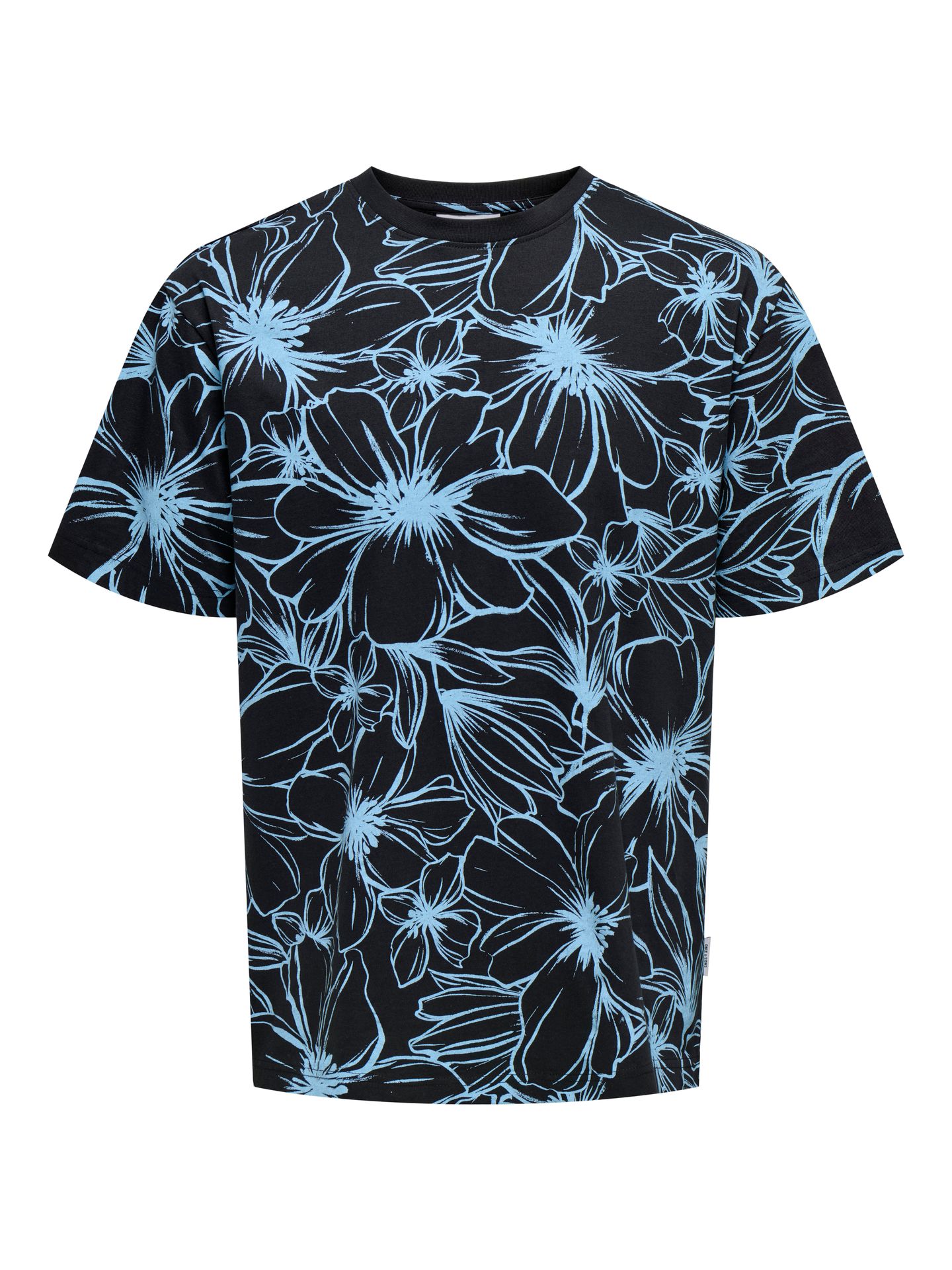 Only & Sons ONSJETHRO LIFE WASHED REG SS AOP TE Bright White/NAVAL ACADEMY 2900153673022