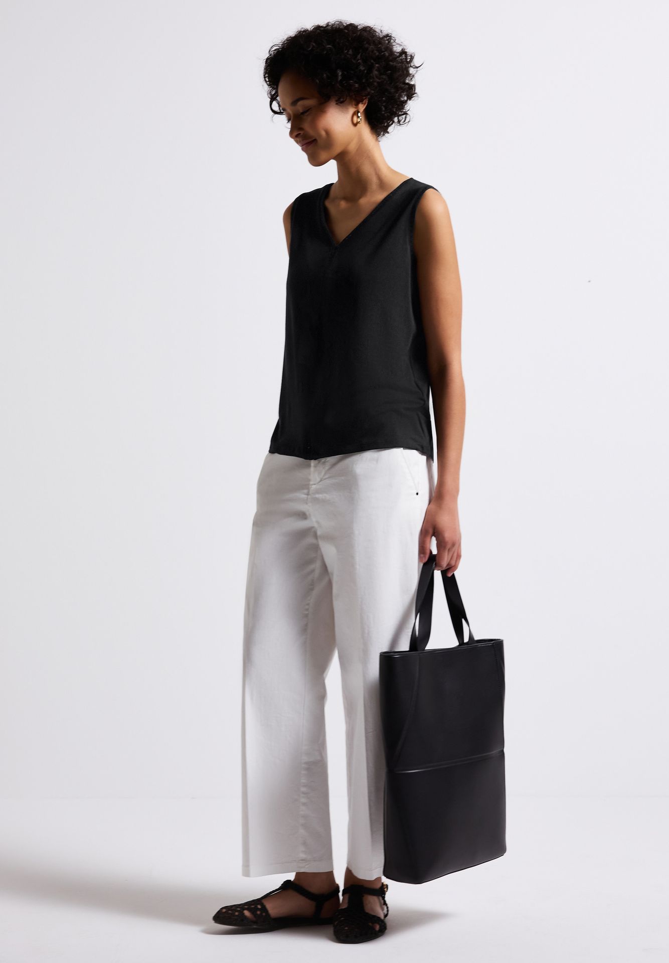 Street-One A323333 jersey top w.crochet tape black 2900153968036