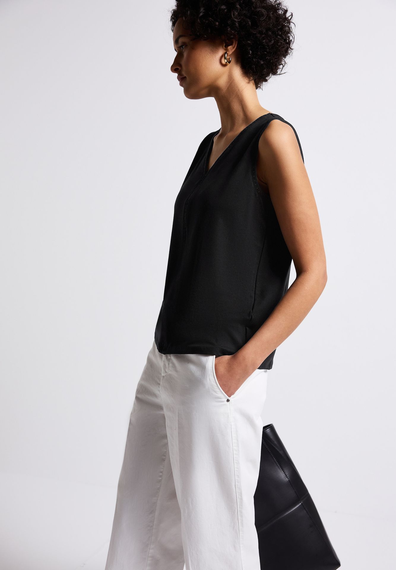 Street-One A323333 jersey top w.crochet tape black 2900153968036