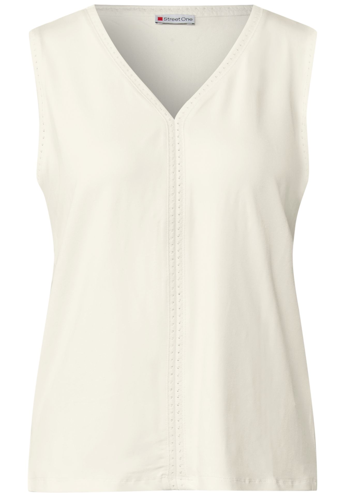 Street One A323333 jersey top w.crochet tape off white 00111749-L0019000200000506