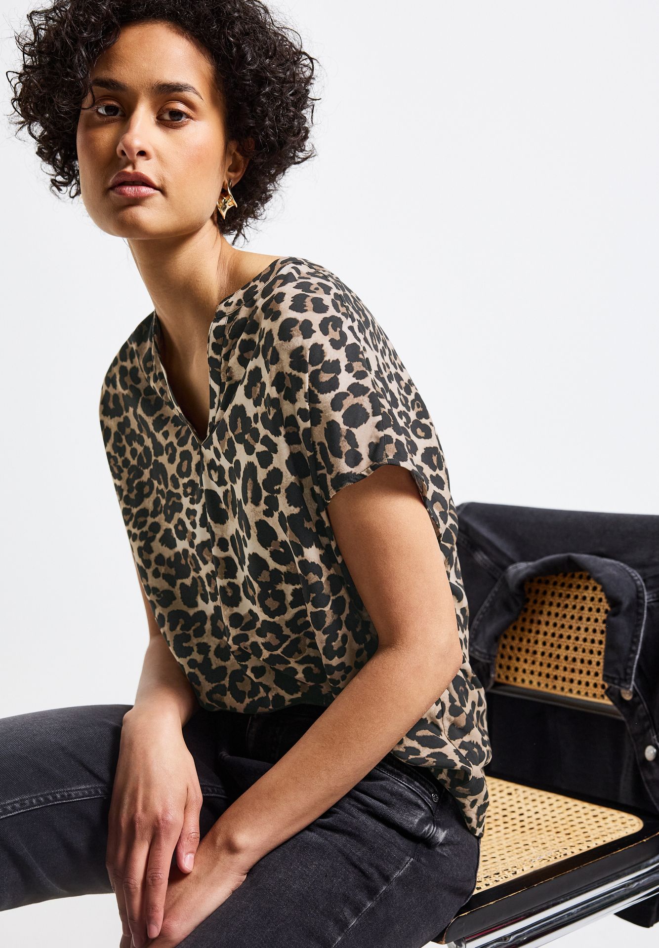 Street-One A345729 LTD QR Shirtblouse w splitn black 2900153771049