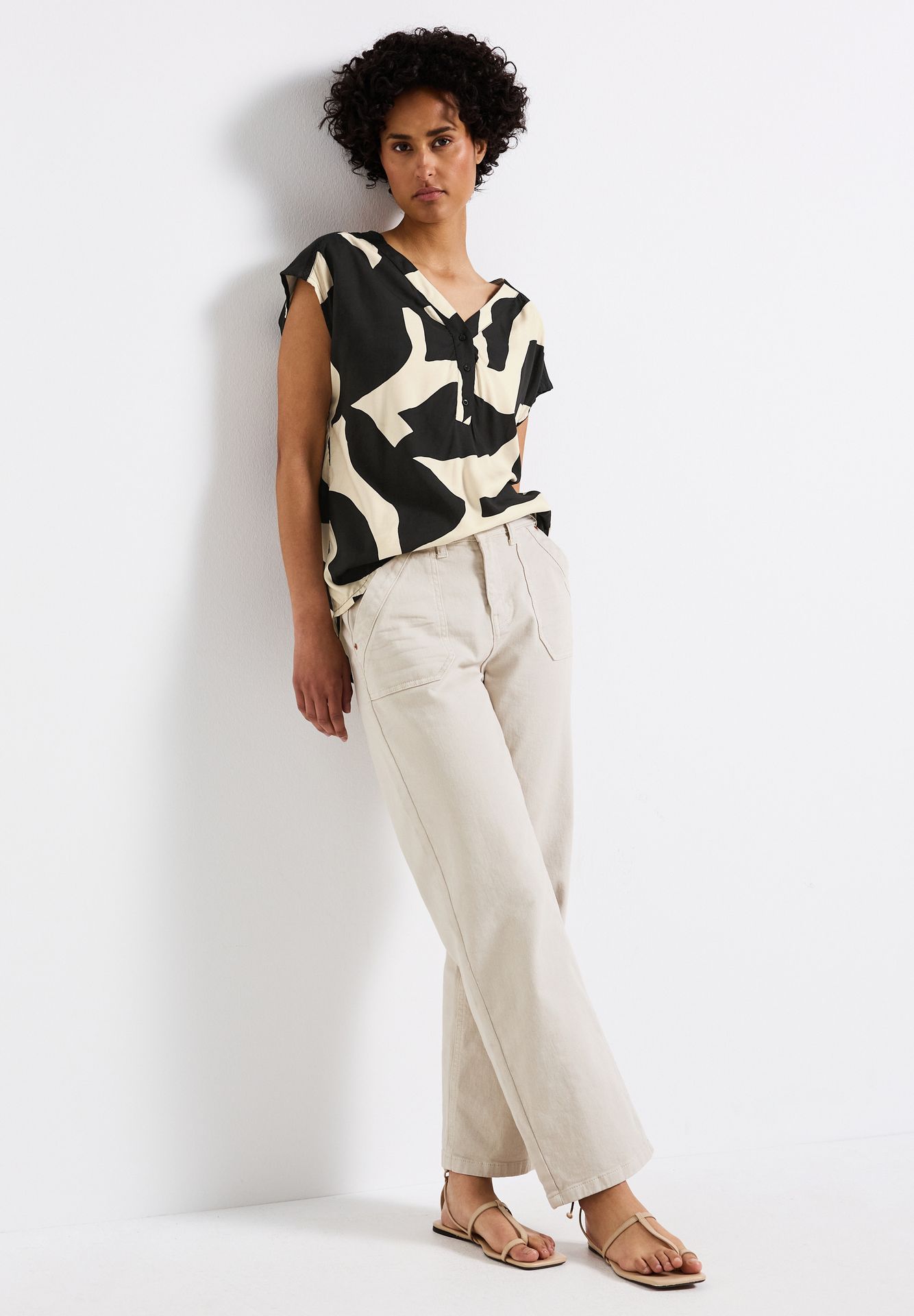 Street-One A345739 LTD QR Blouse Top w button whale tail grey 2900153775047