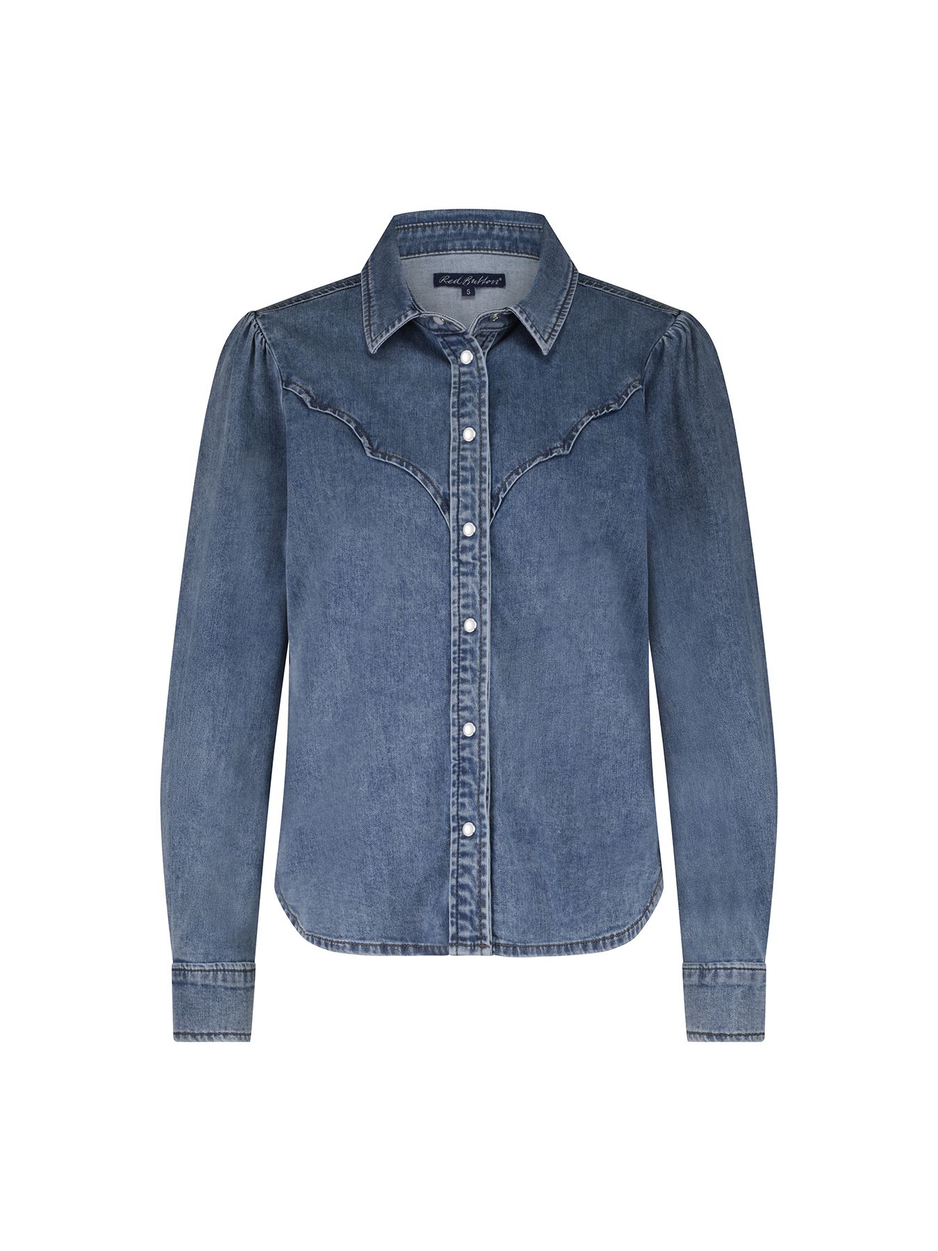 Red Button Victoria Blouse Denim midstone189 00111830-EKA26007300000025