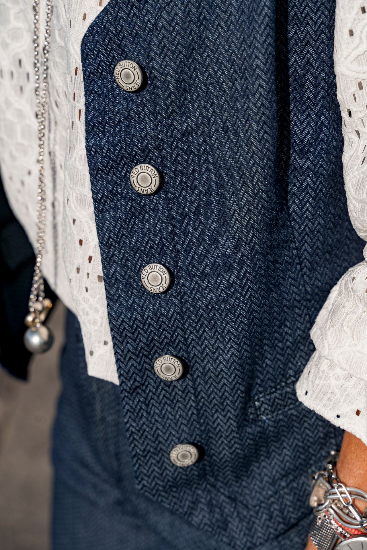 Red Button Waistcoat Denim Herringbone dark blue15 2900153848031 Red Button Waistcoat Denim Herringbone dark blue15 2900153848031