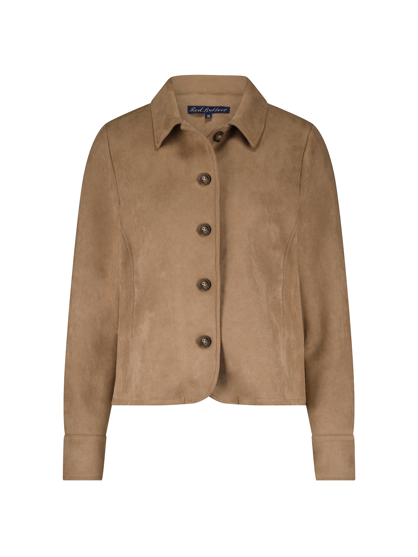 Red Button Jacket Faux Suede Almond115 00111838-EKA26007300000085