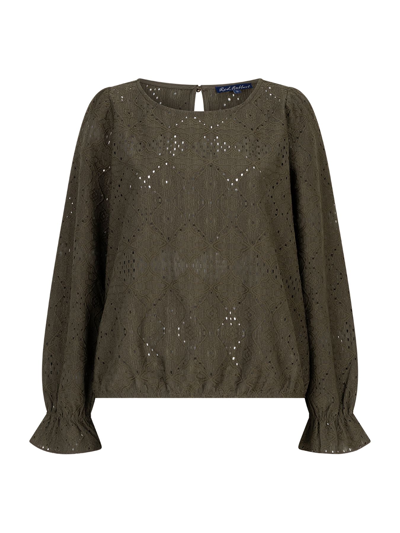 Red Button Top Ajour Khaki23 00111841-EKA26007300000090