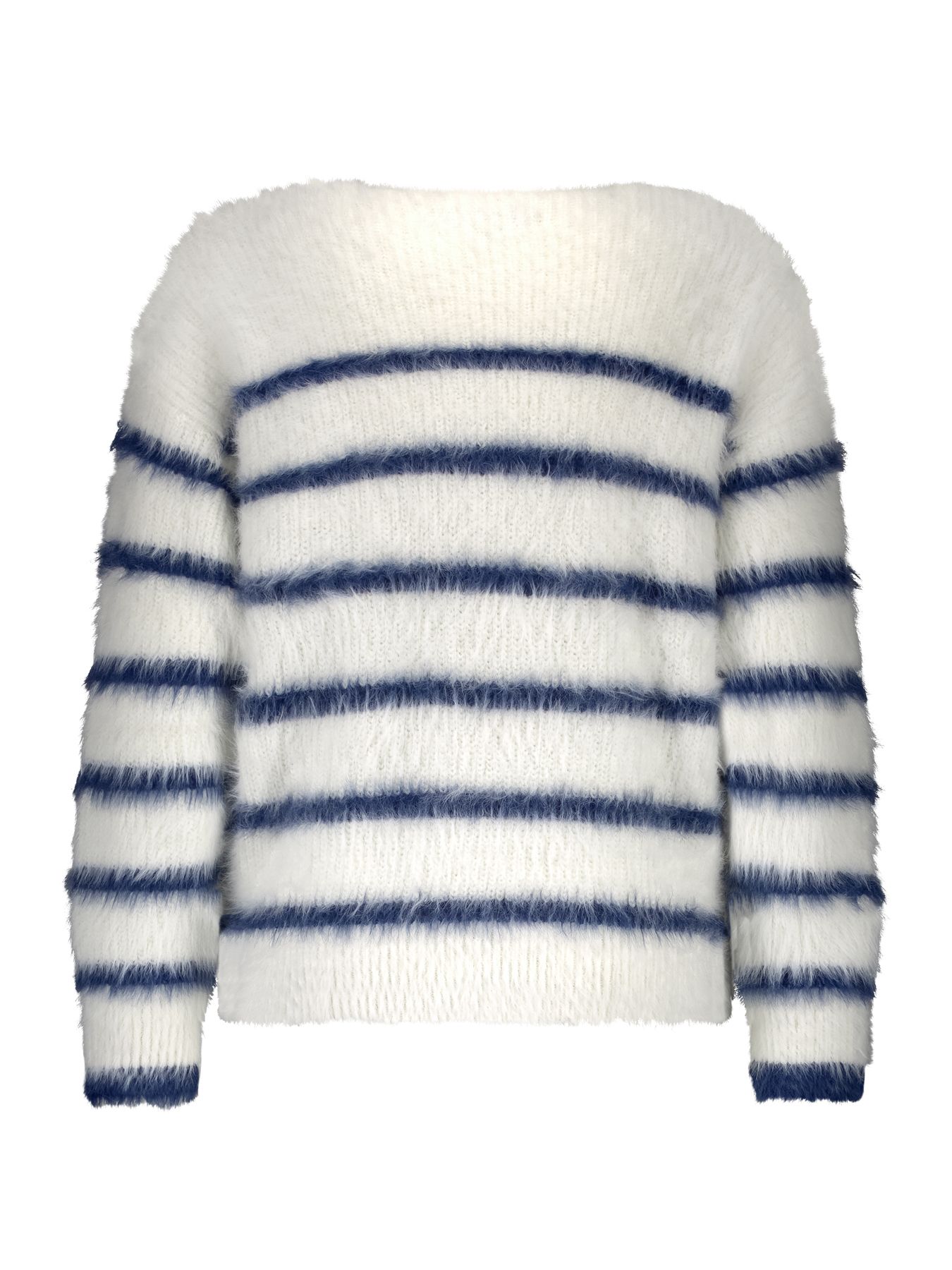 Red Button Fuzzy Sweater & Stripe Ecru/Indigo448 2900153871039 Red Button Fuzzy Sweater & Stripe Ecru/Indigo448 2900153871039