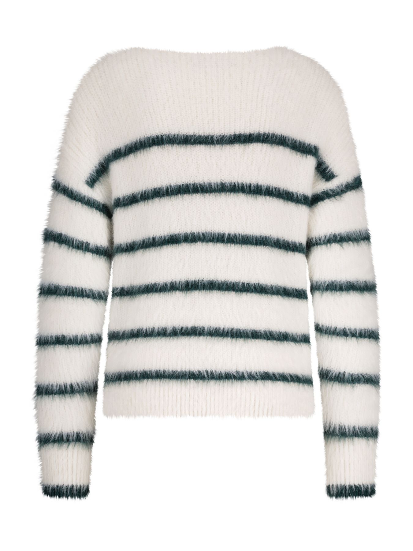 Red Button Fuzzy Sweater & Stripe Ecru/Pine449 2900153873033 Red Button Fuzzy Sweater & Stripe Ecru/Pine449 2900153873033
