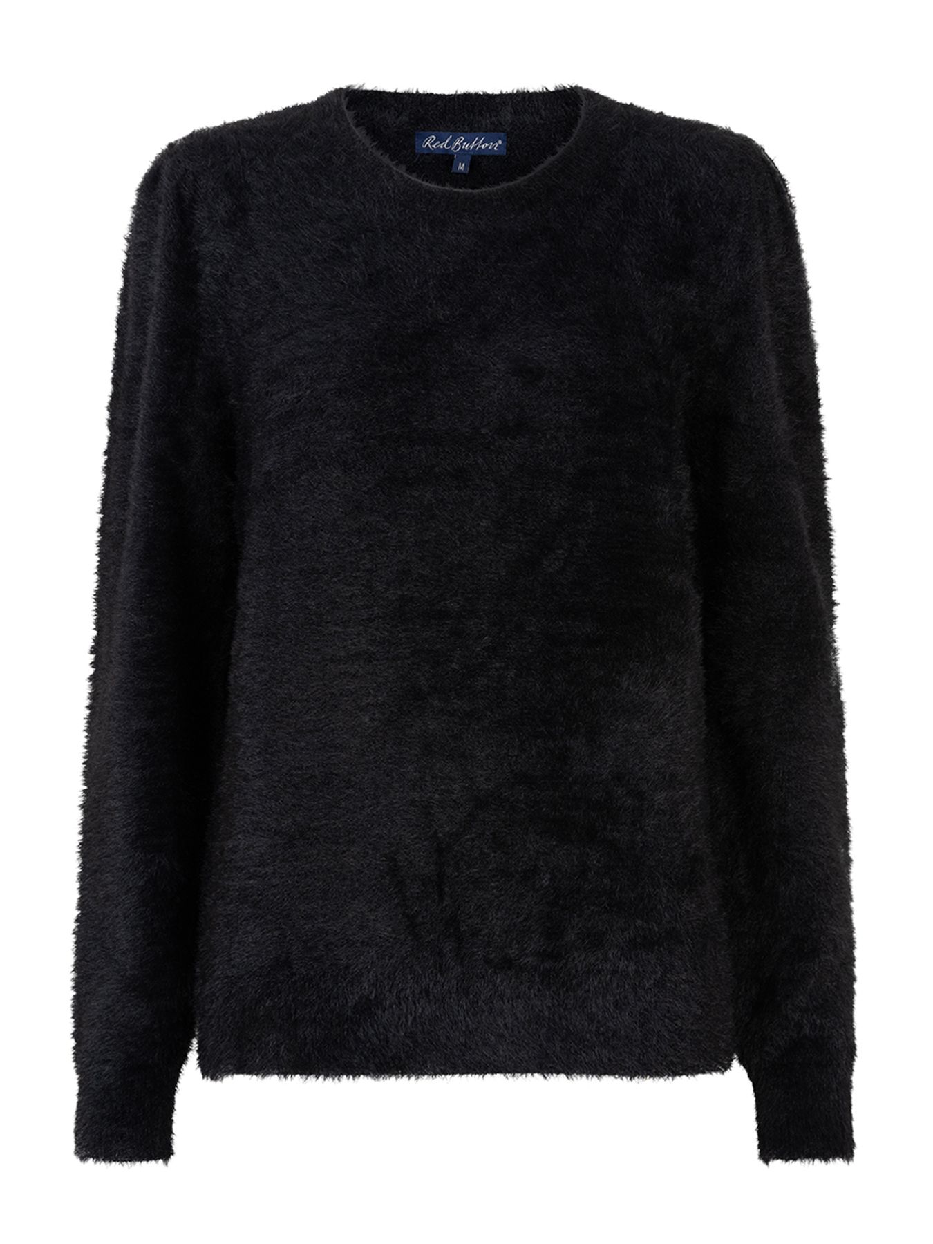 Red Button Fuzzy Puff sleeve black1 00111849-EKA26007300000027