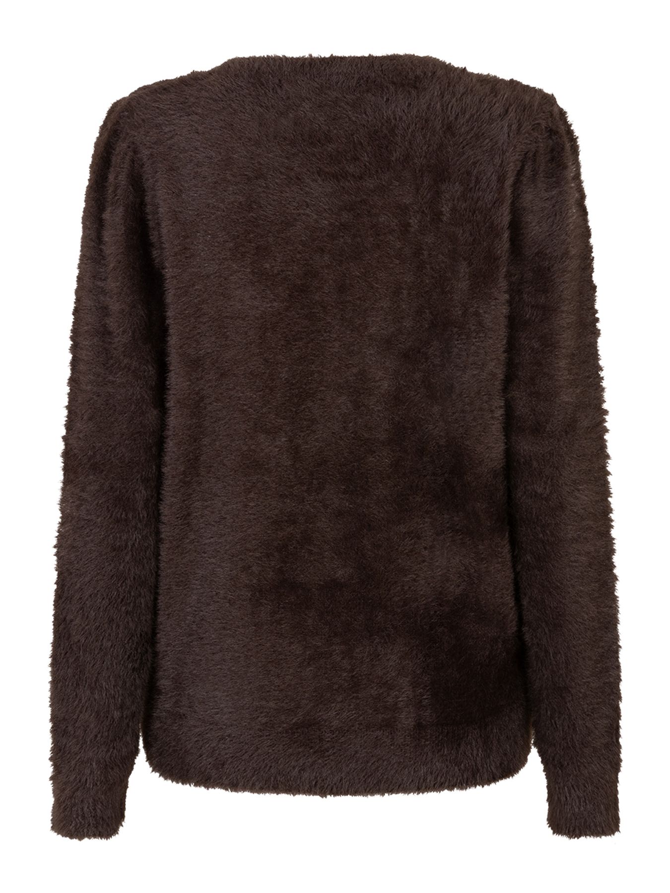 Red Button Fuzzy Puff sleeve Espesso462 2900153877055