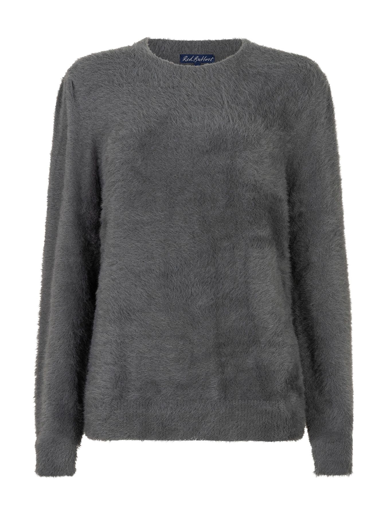 Red Button Fuzzy Puff sleeve Lava417 2900160697042