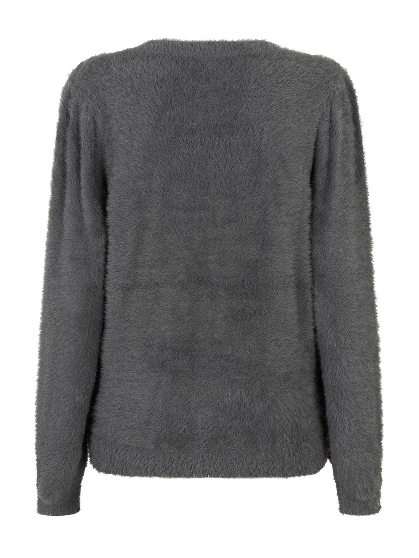 Red Button Fuzzy Puff sleeve Lava417 2900160697042