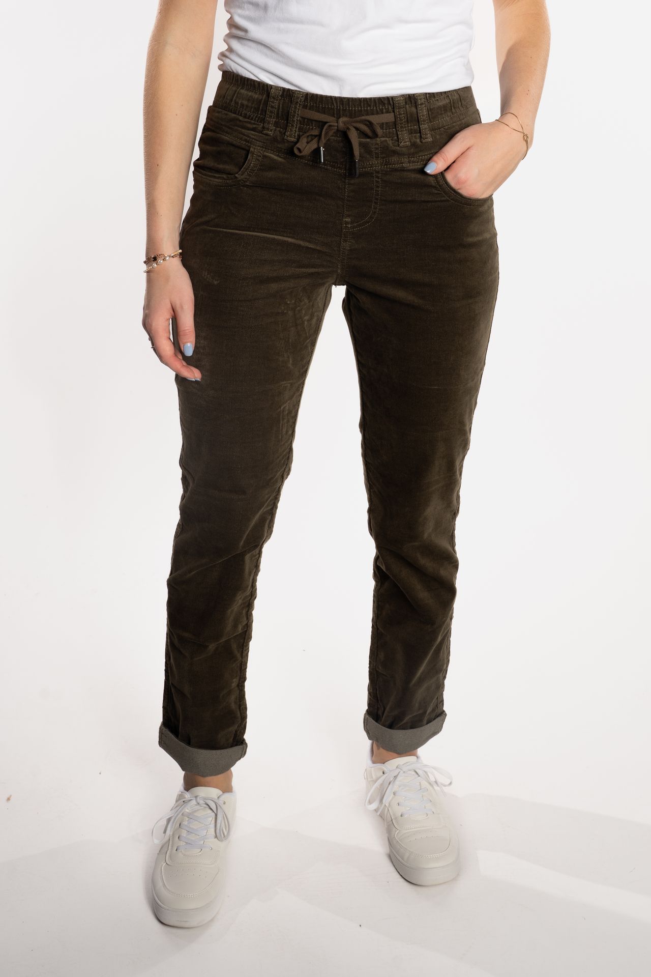 Red Button Tessy Velvet Khaki23 00111864-EKA26007300000090