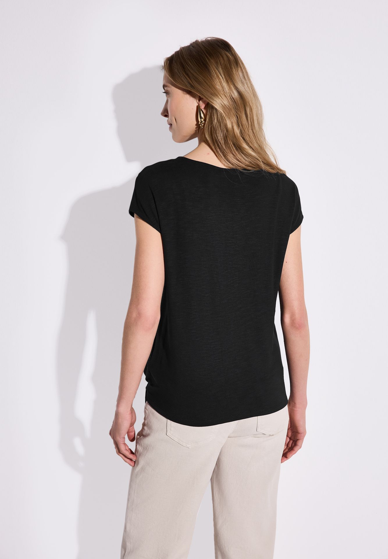 Street-One A323307 jersey shirt w.knot black 2900153921031