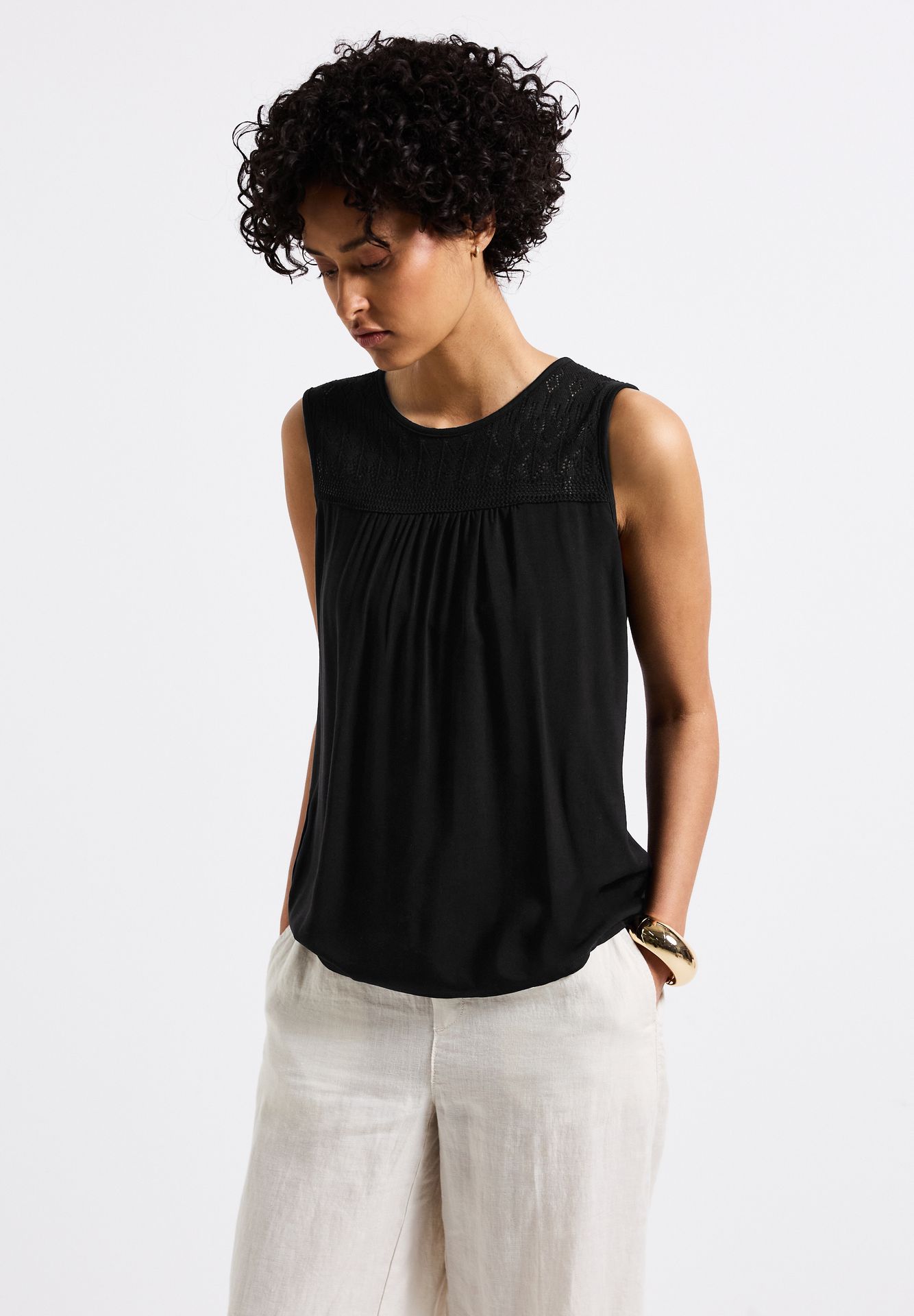 Street One A323313 mat-mix top w.ajour yoke black 2900153937056
