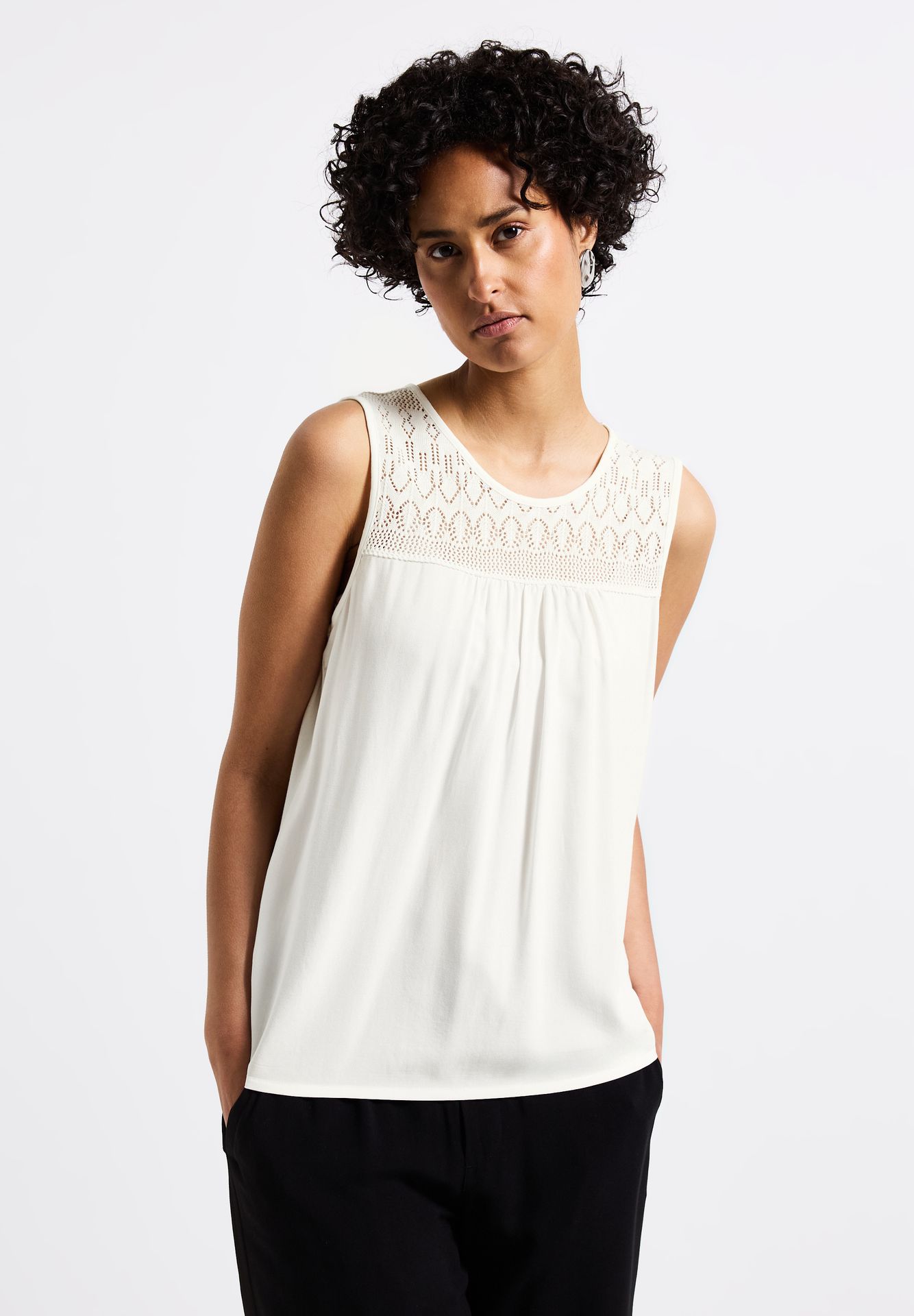 Street One A323313 mat-mix top w.ajour yoke off white 00111882-L0019000200000506